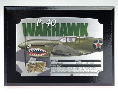 WWII P-40 Warhawk Relic Plaque - Full Color 5"x7"-Historical Display Plaques-Aces In Action: The Workshop of Artist Craig Tinder