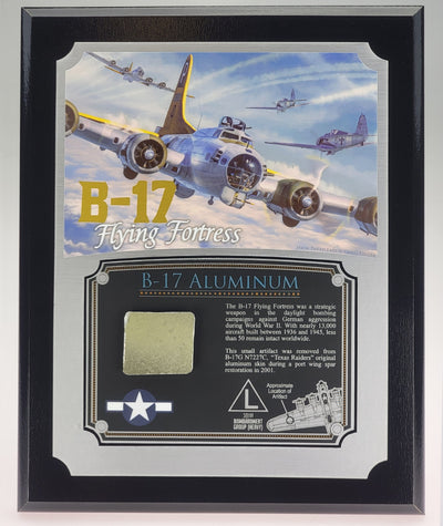 WWII B-17 Flying Fortress Relic Plaque - Full Color 8"x10"-Historical Display Plaques-Aces In Action: The Workshop of Artist Craig Tinder