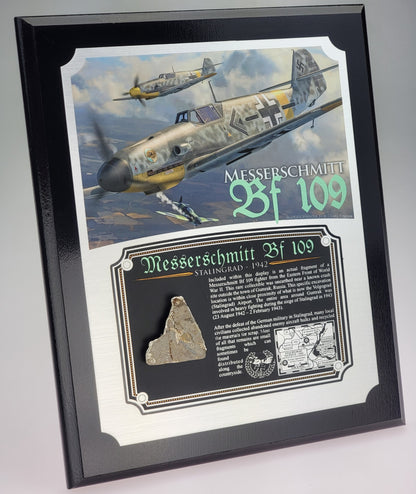 WWII Messerschmitt Bf 109 Relic Plaque - Full Color 8"x10"-Historical Display Plaques-Aces In Action: The Workshop of Artist Craig Tinder