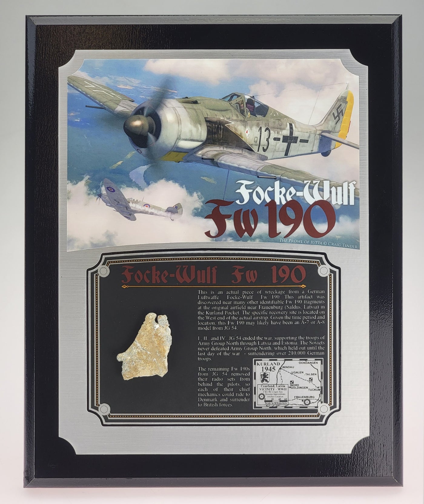 WWII Focke-Wulf FW 190 Relic Plaque - Full Color 8"x10"-Historical Display Plaques-Aces In Action: The Workshop of Artist Craig Tinder
