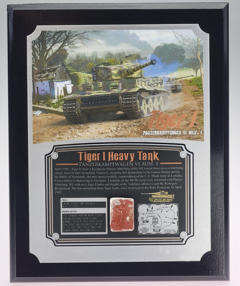 WWII Tiger 1 PzKpfw VI Ausf. E Relic Plaque - Full Color 8"x10"-Historical Display Plaques-Aces In Action: The Workshop of Artist Craig Tinder