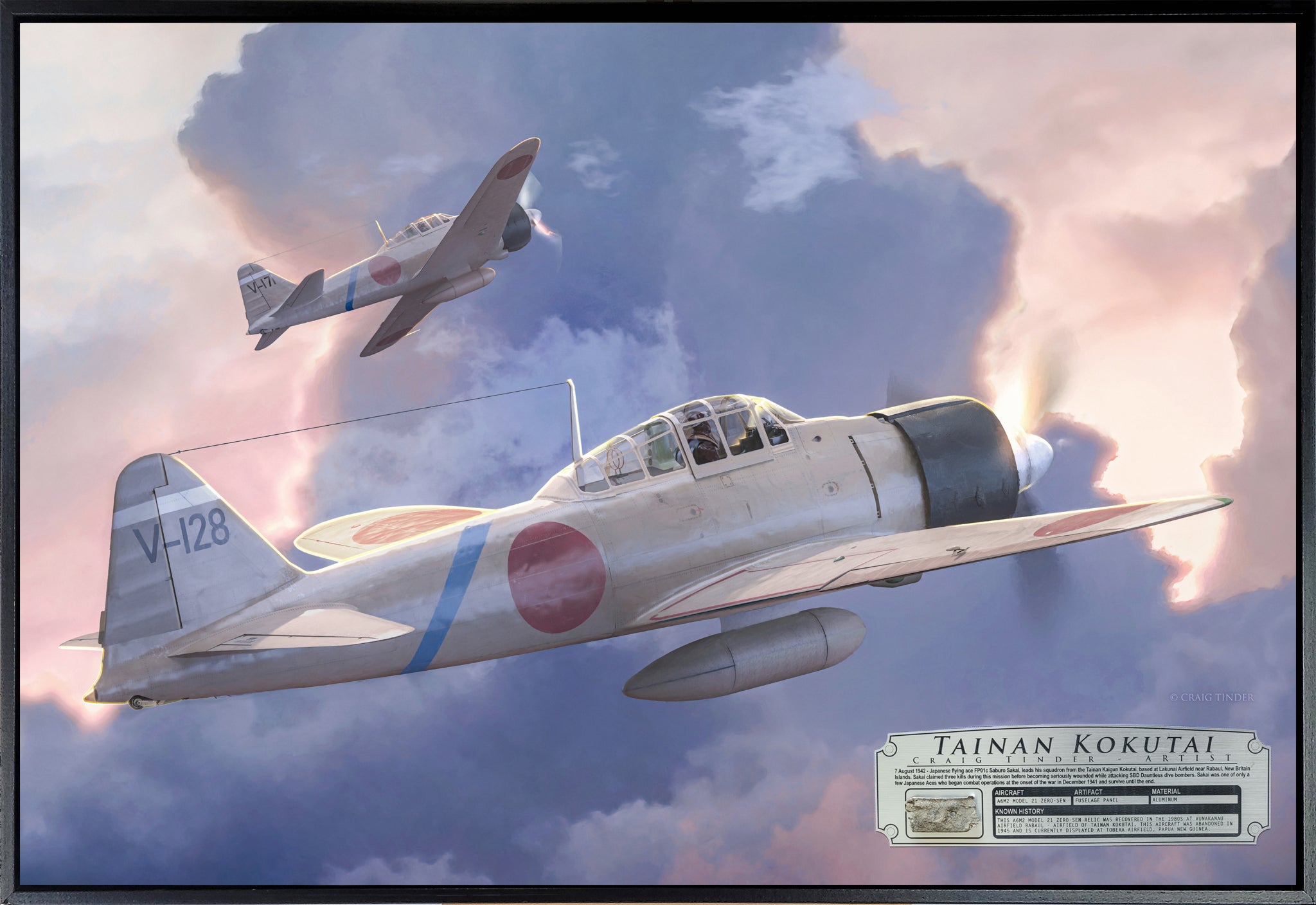 Tainan Kokutai - A6M2 Zero Aviation Art-Art Print-Aces In Action: The Workshop of Artist Craig Tinder