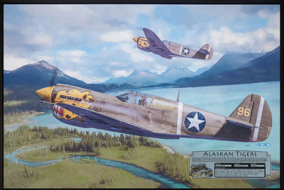 Alaskan Tigers - P-40 Warhawk Fighter Aviation Art-Art Print-Aces In Action: The Workshop of Artist Craig Tinder