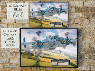 Old Glory - B-25 Mitchell Aviation Art-Art Print-Aces In Action: The Workshop of Artist Craig Tinder