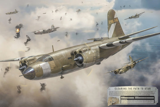 Clearing the Path to Utah - B-26 Marauder Aviation Art-Art Print-Aces In Action: The Workshop of Artist Craig Tinder