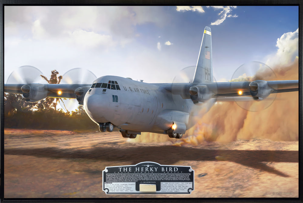 The Herky Bird - C-130 Hercules Aviation Art-Art Print-Aces In Action: The Workshop of Artist Craig Tinder