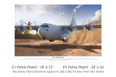 The Herky Bird - C-130 Hercules Aviation Art-Art Print-Aces In Action: The Workshop of Artist Craig Tinder