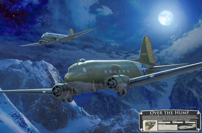 Over the Hump - C-47 Skytrain Aviation Art-Art Print-Aces In Action: The Workshop of Artist Craig Tinder