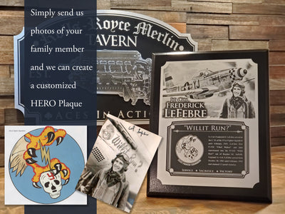 PERSONALIZED Hero Plaque-Historical Display Plaques-Aces In Action: The Workshop of Artist Craig Tinder