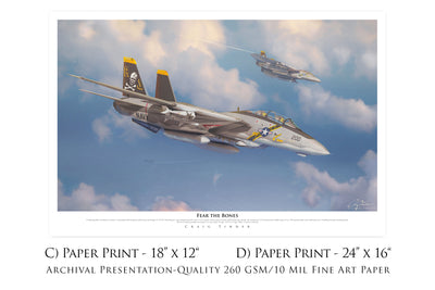 Fear the Bones - F-14A Tomcat Aviation Art-Art Print-Aces In Action: The Workshop of Artist Craig Tinder
