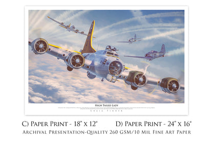 High Tailed Lady - B-17G Flying Fortress Aviation Art-Art Print-Aces In Action: The Workshop of Artist Craig Tinder