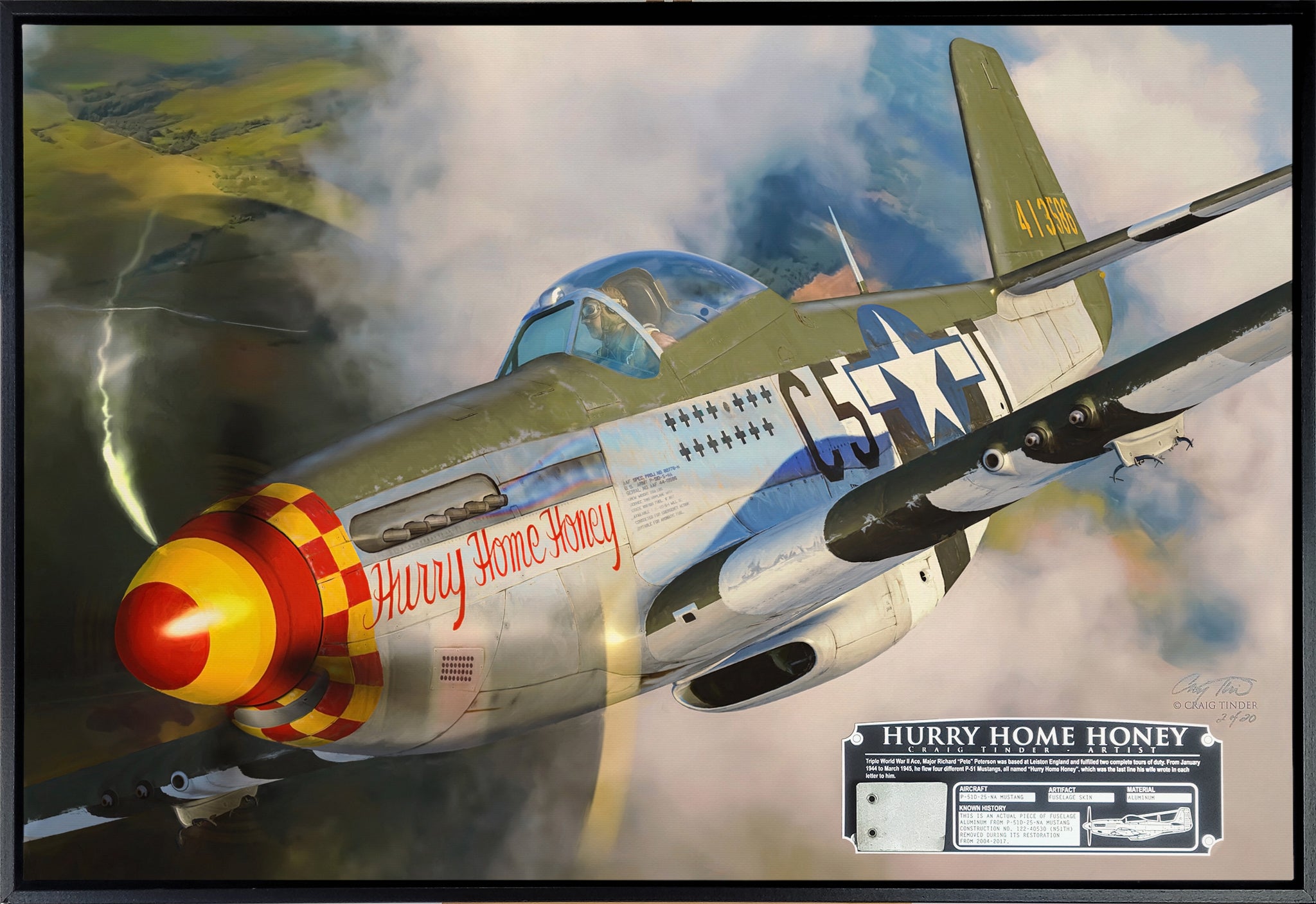 Hurry Home Honey - P-51D Mustang Canvas with P-51D Relic – Aces In ...