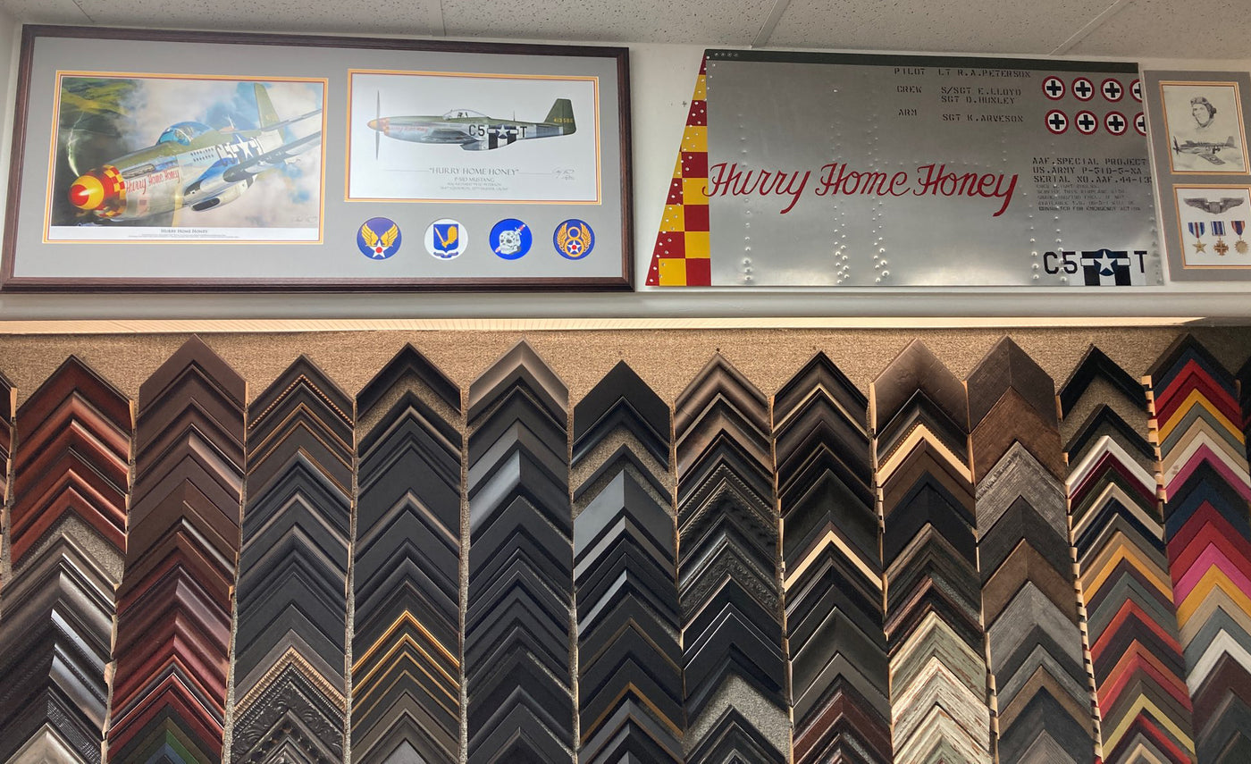 "Hurry Home Honey" Framed Canvas Art with P-51D Relic