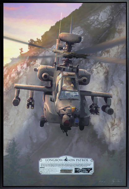 Apache Longbow On Patrol - AH-64 Apache Longbow Aviation Art-Art Print-Aces In Action: The Workshop of Artist Craig Tinder