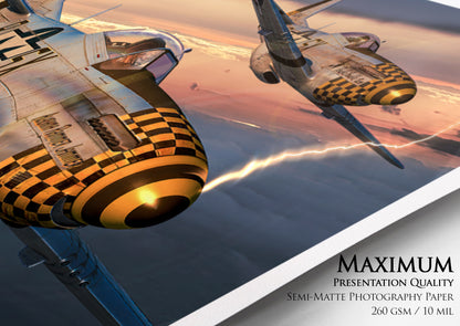 A Train II P-40L-5 Warhawk Tuskegee Airmen Aviation Art Print - Profile-Art Print-Aces In Action: The Workshop of Artist Craig Tinder