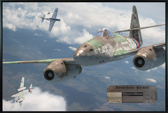 Untouchable Pursuit - Me 262 Aviation Art-Art Print-Aces In Action: The Workshop of Artist Craig Tinder