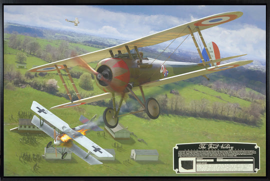 The First Victory - WWI Nieuport 28c.1 Aviation Art-Art Print-Aces In Action: The Workshop of Artist Craig Tinder