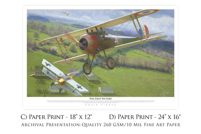 The First Victory - WWI Nieuport 28c.1 Aviation Art-Art Print-Aces In Action: The Workshop of Artist Craig Tinder