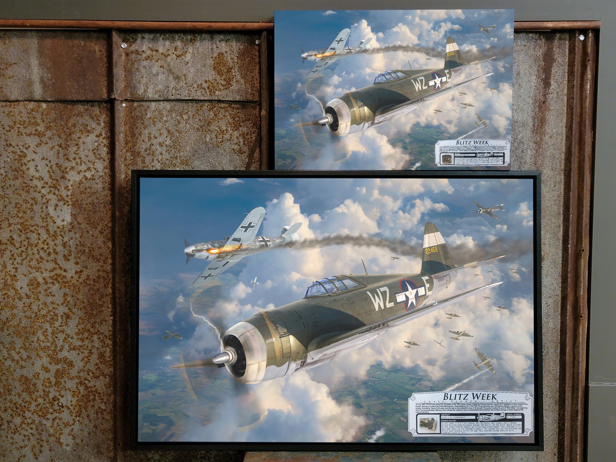 Blitz Week - P-47D Thunderbolt Aviation Art-Art Print-Aces In Action: The Workshop of Artist Craig Tinder