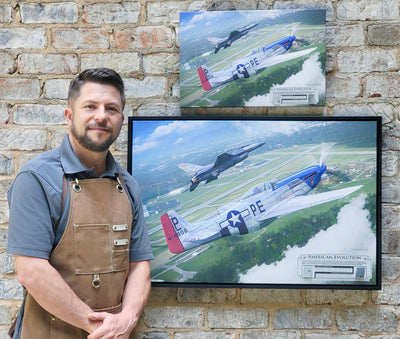 American Evolution - P-51 & F-16 Aviation Art-Art Print-Aces In Action: The Workshop of Artist Craig Tinder