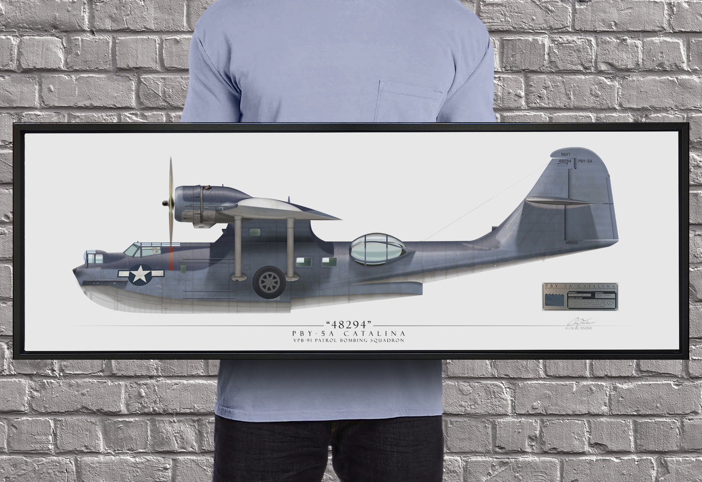 PBY-5A Catalina - Framed Panoramic Aviation Art Print - Profile – Aces ...