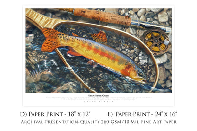 Kern River Golden Trout - Framed Canvas Shadowbox Art-Art Print-Aces In Action: The Workshop of Artist Craig Tinder