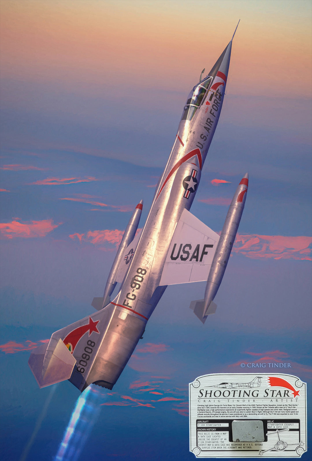 Shooting Star - F-104 Starfighter Aviation Art-Art Print-Aces In Action: The Workshop of Artist Craig Tinder