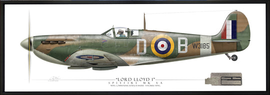 Spitfire MkVB - Douglas Bader - Framed Aviation Art Print - Profile-Art Print-Aces In Action: The Workshop of Artist Craig Tinder