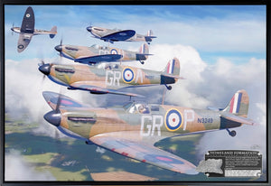 Homeland Formation - Supermarine Spitfire Aviation Art-Art Print-Aces In Action: The Workshop of Artist Craig Tinder