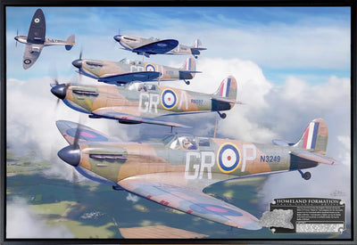 Homeland Formation - Supermarine Spitfire Aviation Art-Art Print-Aces In Action: The Workshop of Artist Craig Tinder