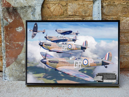 Homeland Formation - Supermarine Spitfire Aviation Art-Art Print-Aces In Action: The Workshop of Artist Craig Tinder