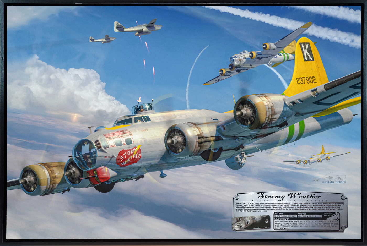 Stormy Weather - B-17G Flying Fortress Aviation Art-Art Print-Aces In Action: The Workshop of Artist Craig Tinder