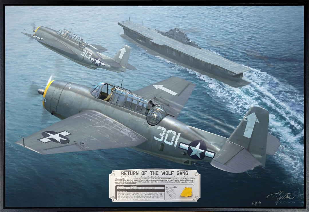 Return of the Wolf Gang - TBM Avenger Aviation Art-Art Print-Aces In Action: The Workshop of Artist Craig Tinder