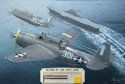 Return of the Wolf Gang - TBM Avenger Aviation Art-Art Print-Aces In Action: The Workshop of Artist Craig Tinder