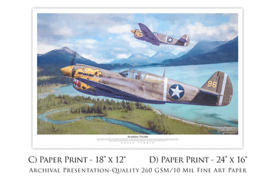 Alaskan Tigers - P-40 Warhawk Fighter Aviation Art-Art Print-Aces In Action: The Workshop of Artist Craig Tinder