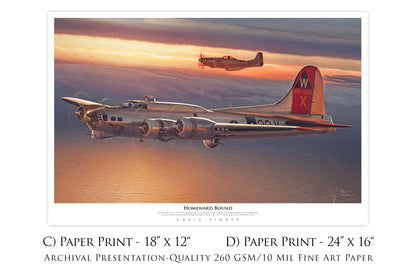 Homeward Bound - B-17G & P-51D Aviation Art-Art Print-Aces In Action: The Workshop of Artist Craig Tinder