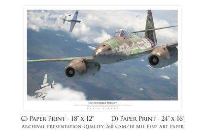 Untouchable Pursuit - Me 262 Aviation Art-Art Print-Aces In Action: The Workshop of Artist Craig Tinder