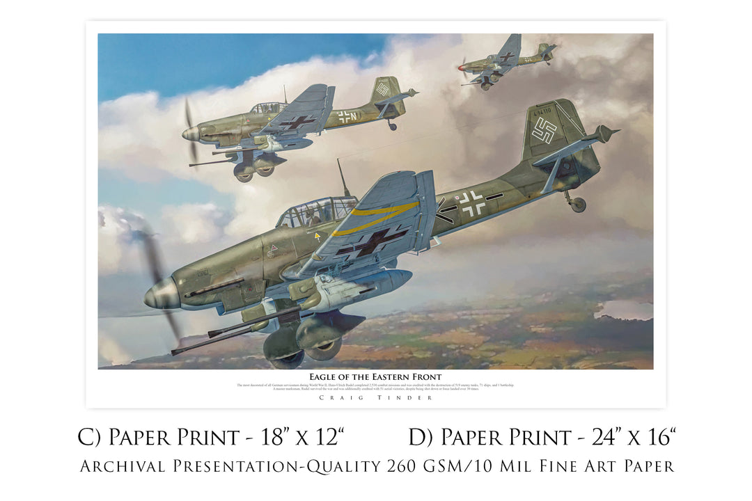 Eagle of the Eastern Front - Ju 87 B-1 Stuka Aviation Art-Art Print-Aces In Action: The Workshop of Artist Craig Tinder