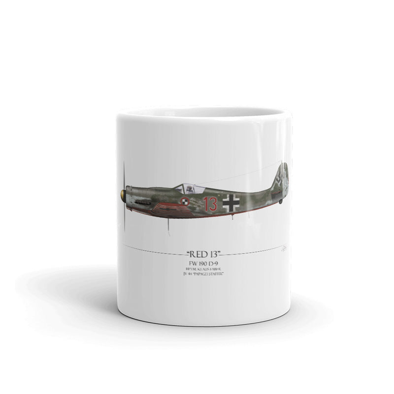 Red 13 FW-190 D9 Coffee Mug by Artist Craig Tinder - Aces In Action